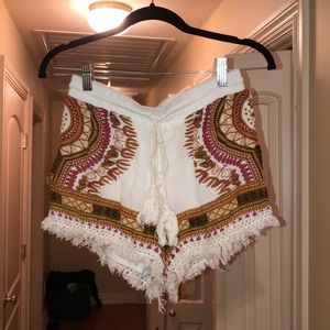 Band of Gypsies Tassel Fringe Printed Shorts